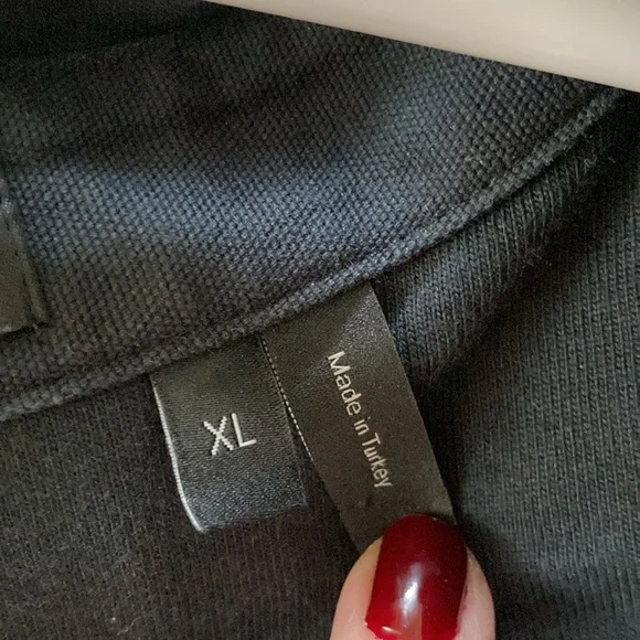 Theory sz XL cotton longsleeve tshirt hoodie 2 buttons LIKE NEW dark navy blue - Picture 7 of 12